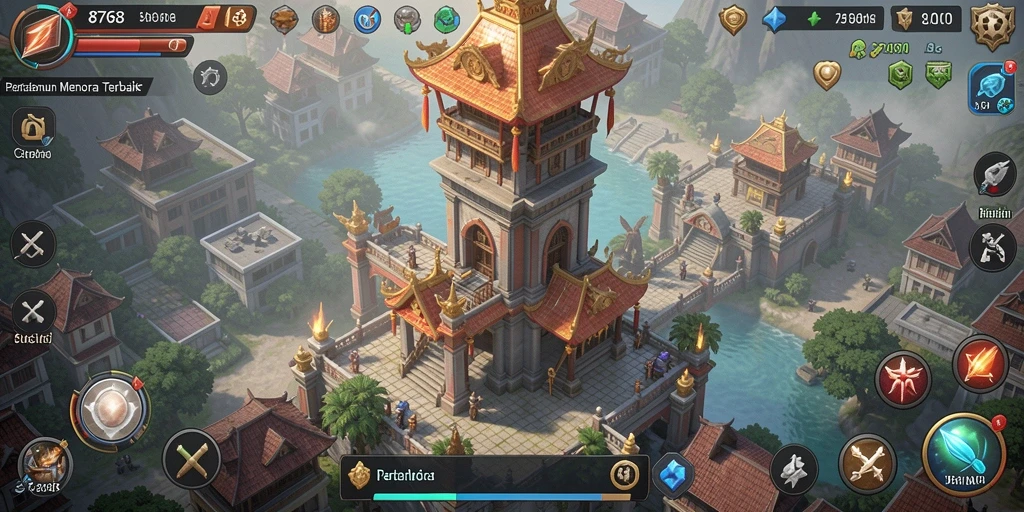Tangkapan layar dari gameplay Tower Defense di 8768.