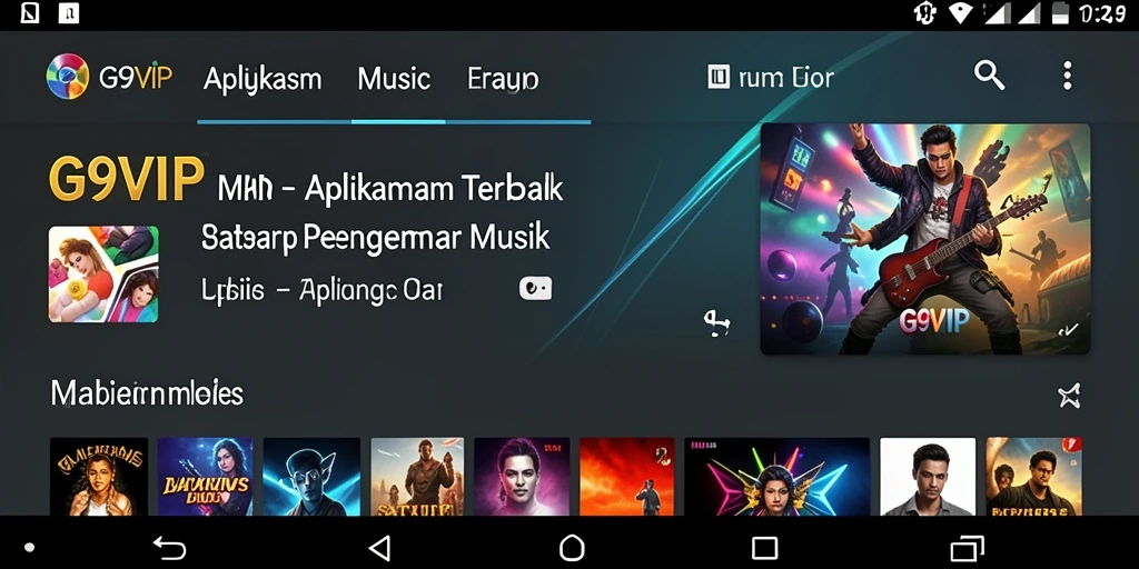 Screenshot G9VIP menampilkan antarmuka pengguna yang intuitif dan penuh warna.