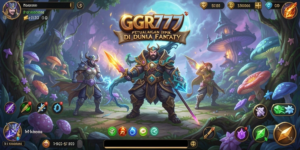 Screenshot GGR777 menampilkan pertarungan seru dengan karakter RPG.