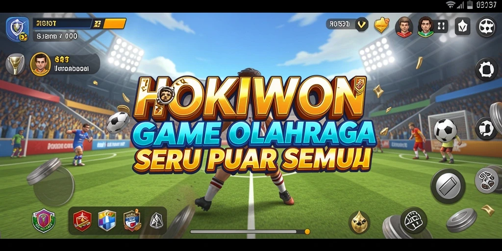 Tampilan gameplay HOKIWON yang seru dan menegangkan di lapangan olahraga.