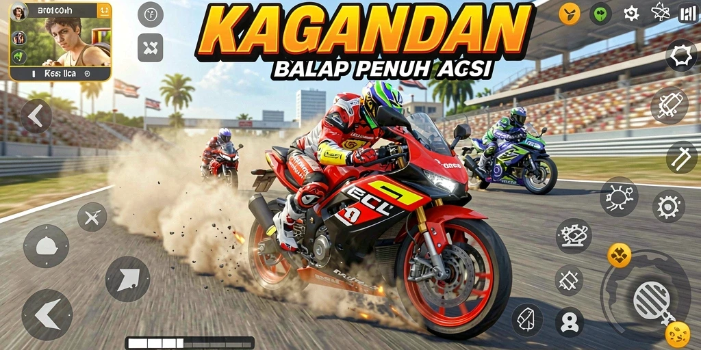 Gameplay KAGANDAN yang mendebarkan dengan motor balap.