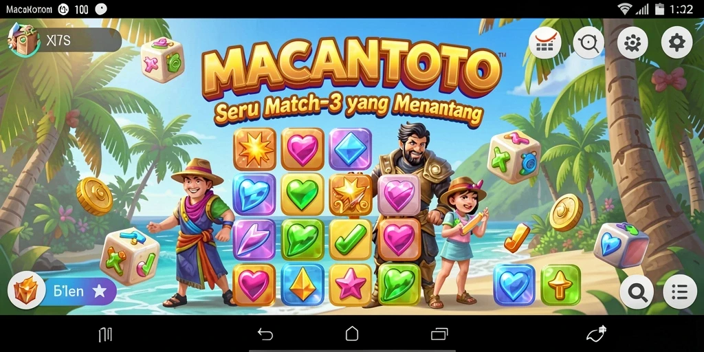 Tampilan gameplay seru dari MACANTOTO dengan kombinasi warna yang menarik.