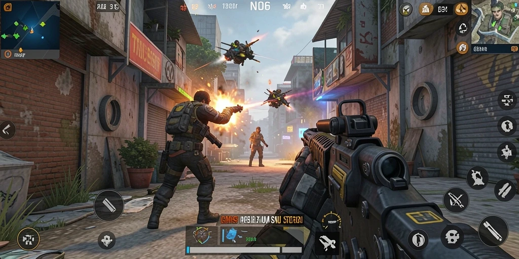 Screenshot N06 menampilkan aksi gameplay TPS yang mendebarkan.