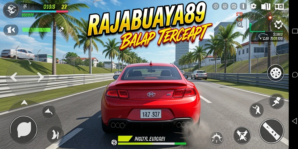 Screenshot menampilkan momen seru balapan di RAJABUAYA89.