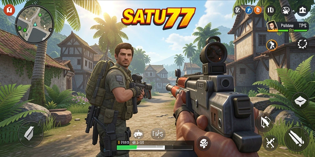 Tampilan gameplay SATU77 yang mendebarkan dan penuh aksi di dunia TPS.