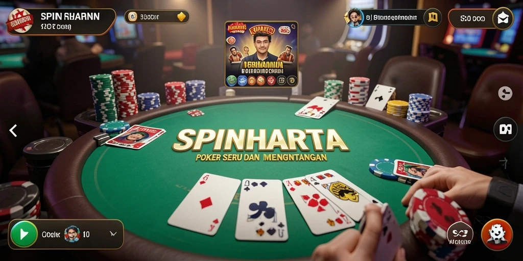 Screenshot gameplay SPINHARTA yang menarik dan seru dalam bermain Poker.