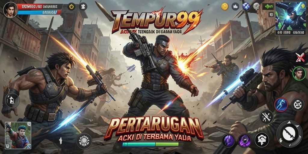 Tampilan aksi mendebarkan dari gameplay TEMPUR99.